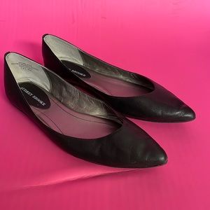 Audrey Brooke black leather flats (Size 9)